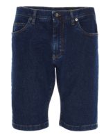 Jeans shorts patch logo blu