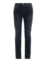 Jeans skinny con patch in pelle