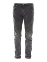 Jeans a gamba dritta in denim slavato