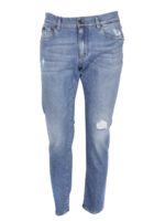Jeans effetto consumato azzurri