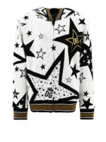 Felpa in cotone con stampa stelle