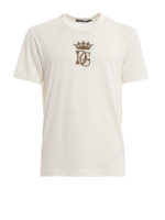 T-shirt in jersey con ricamo logo e corona