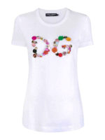 T-shirt con logo in bottoni