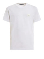 T-shirt bianca con placca logo