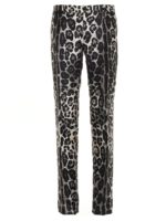 Pantaloni tuxedo stampa leopardo