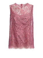 Top in pizzo Chantilly lame