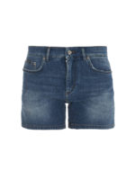 Shorts in denim slavato