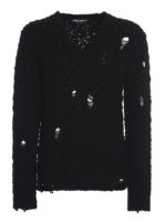 Maglione in lana con dettagli destroyed