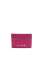 Porta carte fucsia in pelle a grana