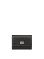 Portafoglio trifold in pelle martellata