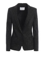 Blazer monopetto in cotone con fili di lurex