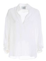 Blusa loose fit bianca semitrasparente