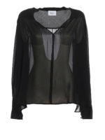 Blusa in crepe con scollo a V
