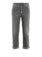 Jeans Koons grigi con bottoni gioiello