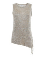 Pullover lame smanicato con frange