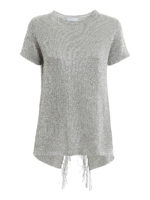 Pull a maniche corte con lurex e frange