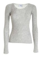 Pullover in lana e cashmere grigio melange