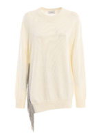 Pull in misto lana con frangia asimmetrica