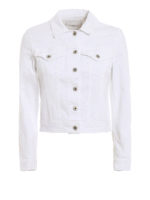 Giacca crop bianca in denim