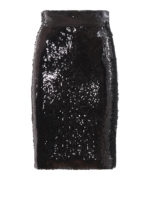 Gonna a tubo nera in paillettes
