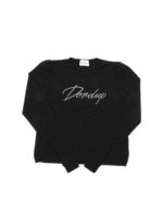 Pullover nero con logo argento