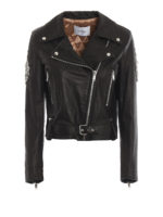 Chiodo in pelle con dettagli gioiello