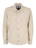 Giacca-camicia in pelle scamosciata