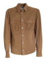 Giacca camicia scamosciata marrone