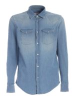 Camicia in denim azzurro delave