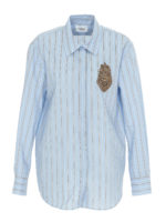 Camicia a righe con dettaglio gioiello