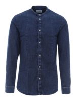Camicia in denim con collo alla coreana