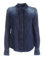 Camicia con rouches blu