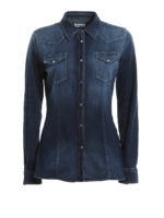 Camicia in denim slavato stretch