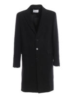 Cappotto monopetto nero in lana