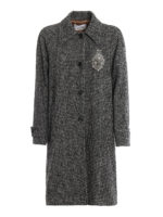 Cappotto in misto lana pied de poule