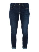 Jeans skinny in denim effetto slavato