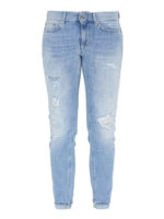 Jeans Monroe a vita bassa in denim strappato