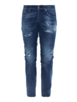 Jeans in denim con abrasioni