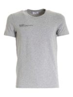 T-shirt grigia con stampa logo nera
