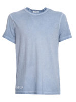 T-shirt in jersey di cotone fiammato