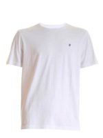 T-shirt bianco con logo in metallo