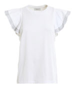 T-shirt in cotone con balze