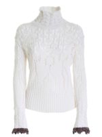 Maglia con lavorazione traforata bianca