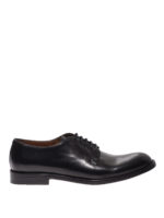 Derby stringate in pelle nera