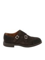 Monk strap in suede marrone