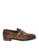 Monkstrap in suede marrone effetto vintage