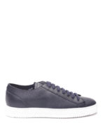 Sneakers nere in pelle martellata