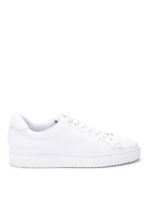 Sneakers bianche in pelle martellata