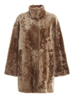 Cappotto reversibile in pelliccia e pelle