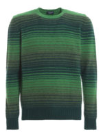 Girocollo a righe in lana garzata